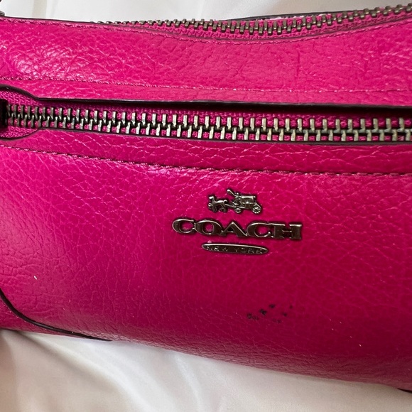 Coach Fuchsia Leather Wristlet - Picture 1 of 9